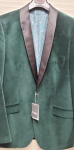 Dark green mens velvet jacket